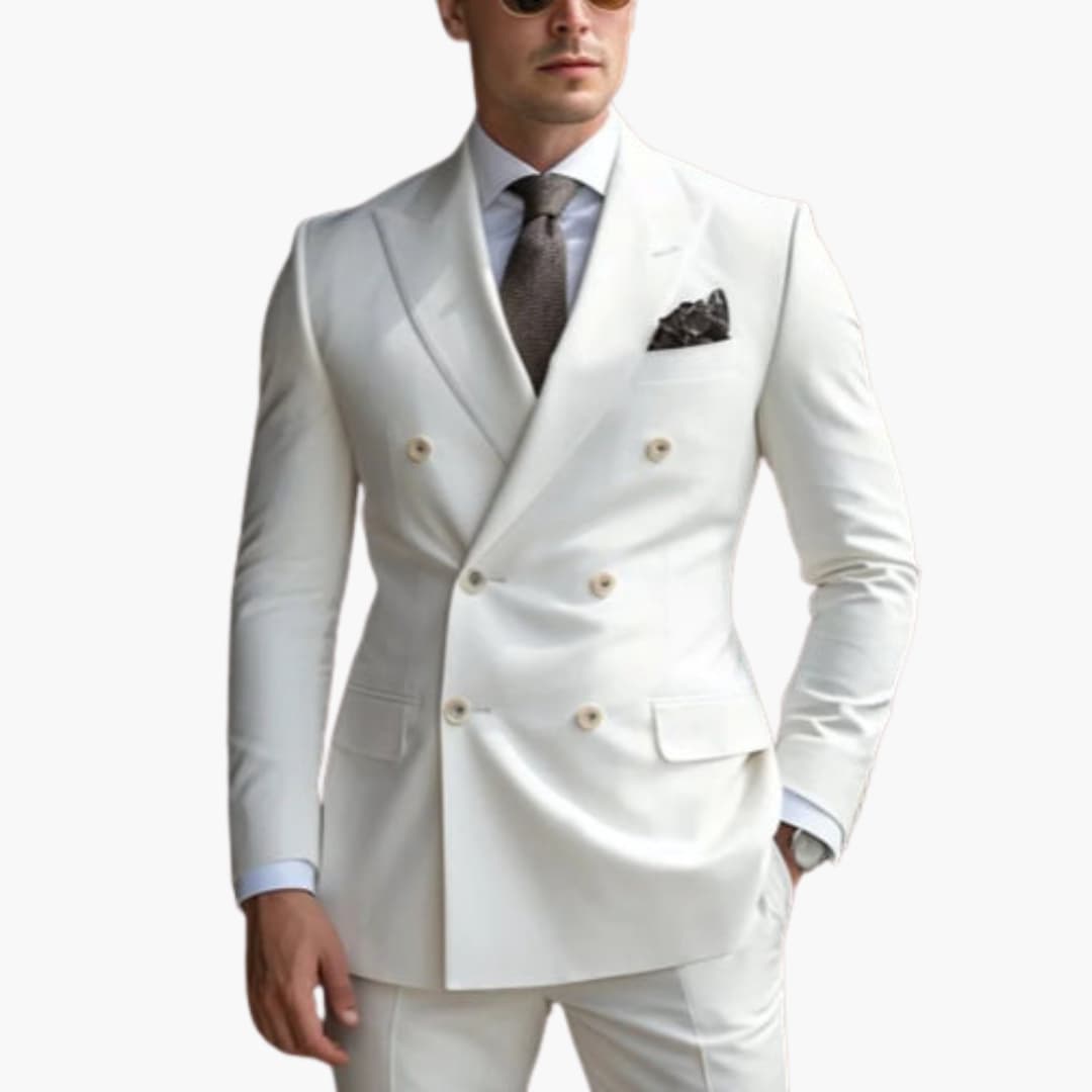 Costume homme deux pièces avec veste croisée et pantalon slim