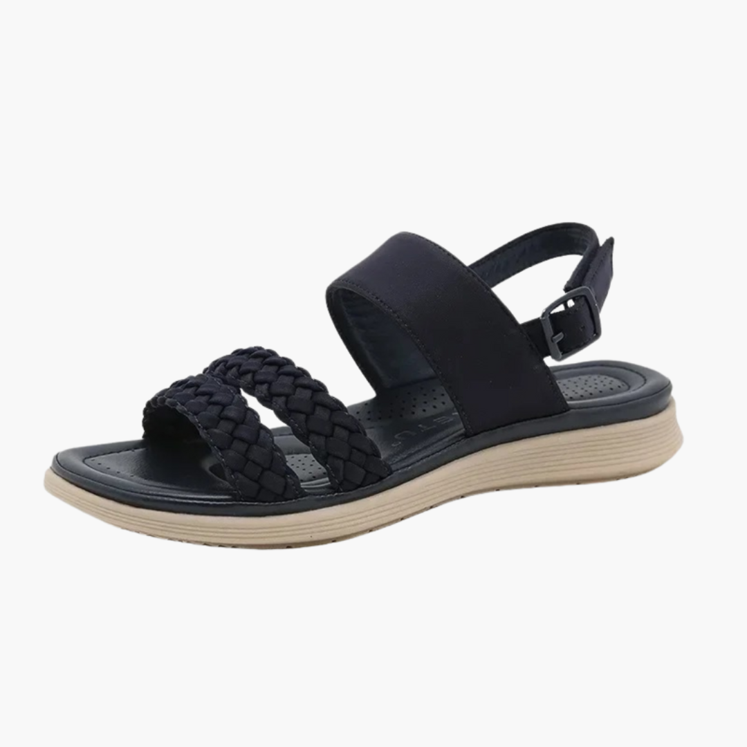 Sandales Femme avec Brides Tressées et Semelle Flexible