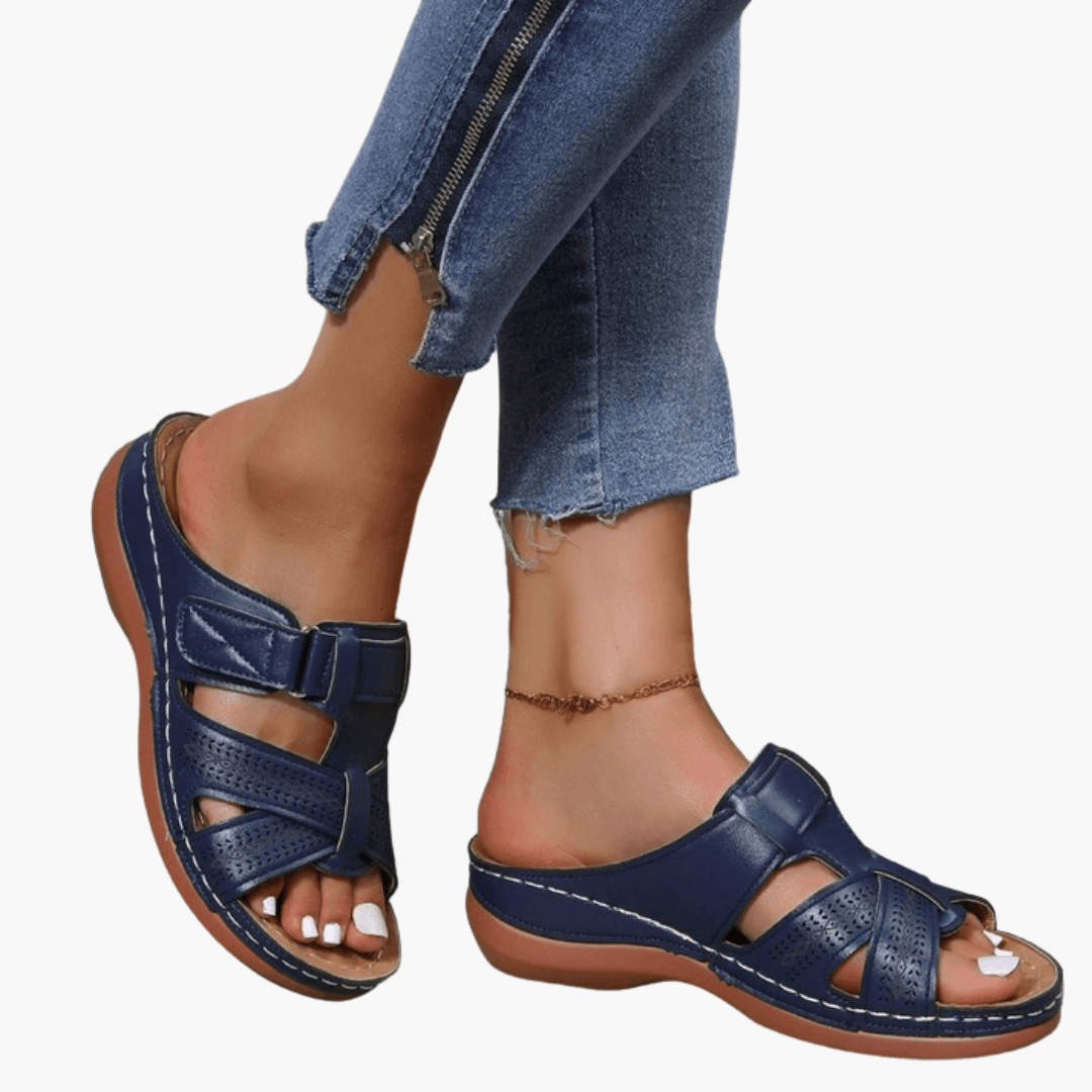 Bequeme Damensandalen mit orthopädischer Sohle und offenem Zehenbereich