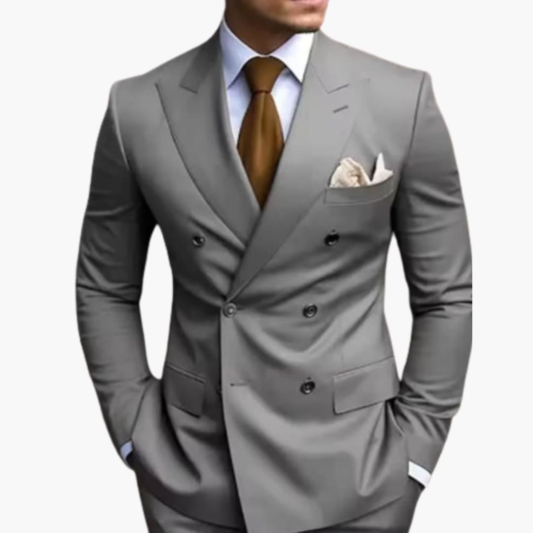 Costume homme deux pièces avec veste croisée et pantalon slim