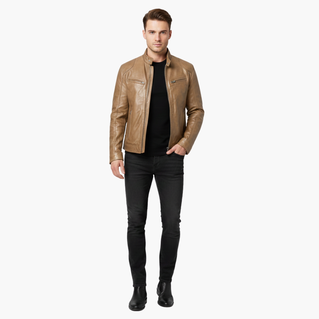 Veste homme à col montant avec poches zippées