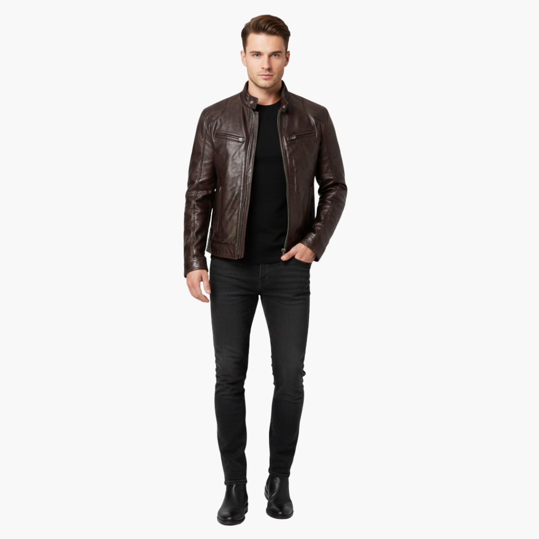 Veste homme à col montant avec poches zippées