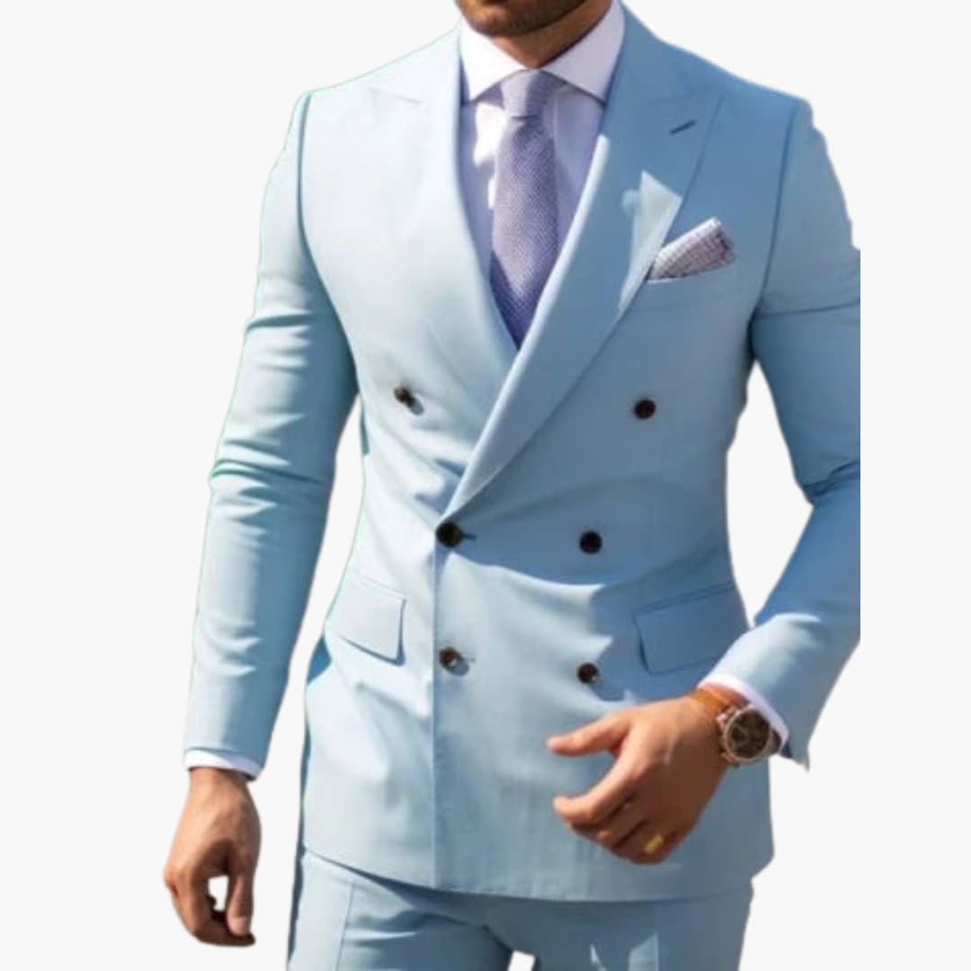 Costume homme deux pièces avec veste croisée et pantalon slim