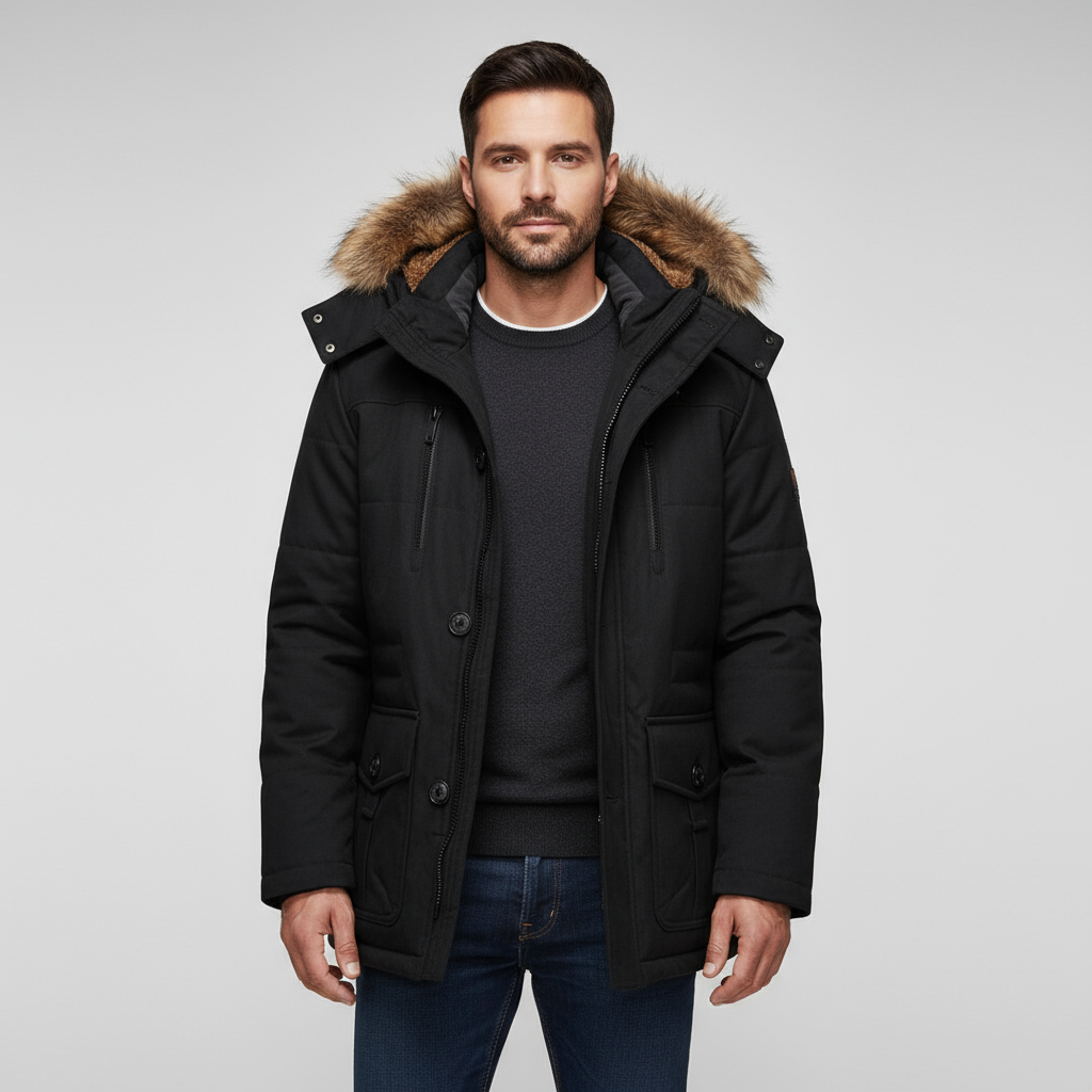 Arctique | Parka d'Hiver pour Hommes avec Col en Fourrure