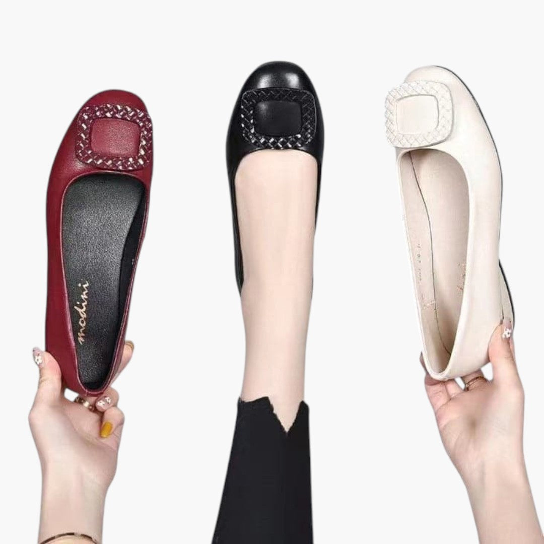 Ballerines Femme avec Semelle Orthopédique et Tige PU