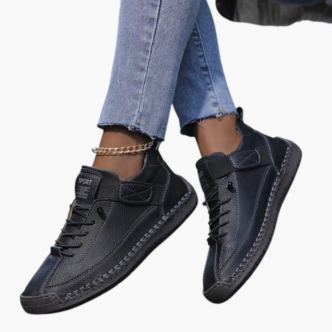 Baskets Confortables Femme a Cuir Respirant et Semelle EVA