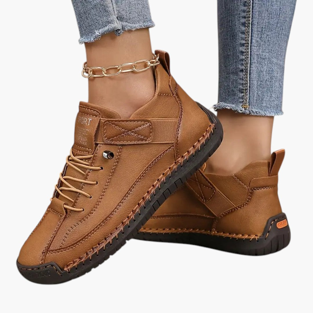 Baskets Confortables Femme a Cuir Respirant et Semelle EVA