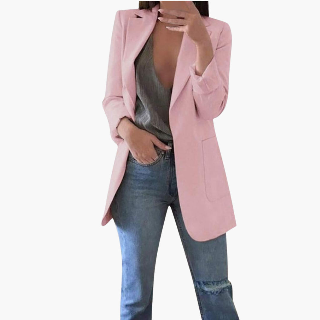 Blazer femme coupe ajustée avec revers cranté pour le bureau