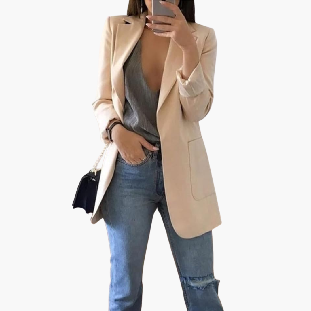 Blazer femme coupe ajustée avec revers cranté pour le bureau