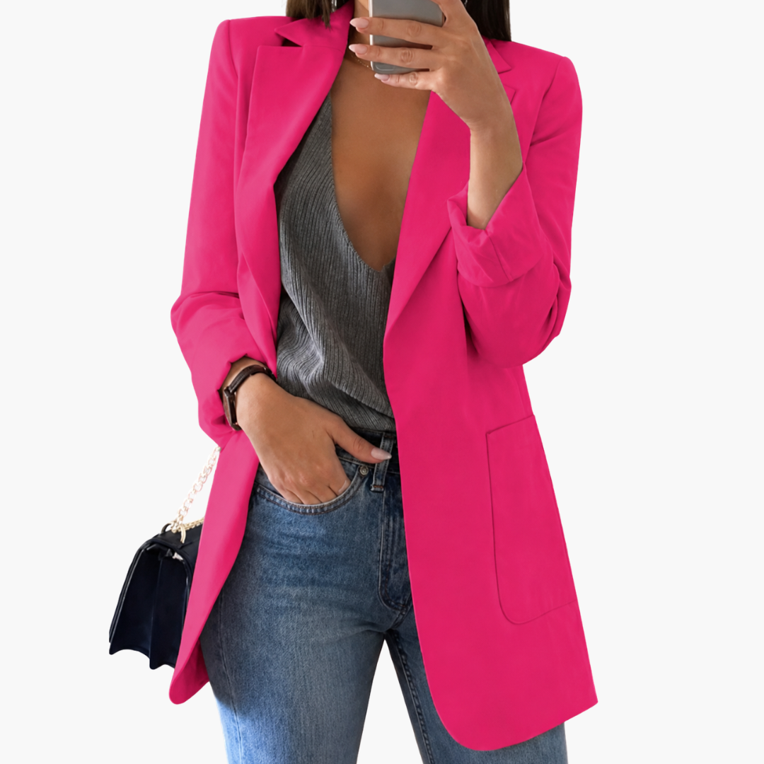 Blazer femme coupe ajustée avec revers cranté pour le bureau
