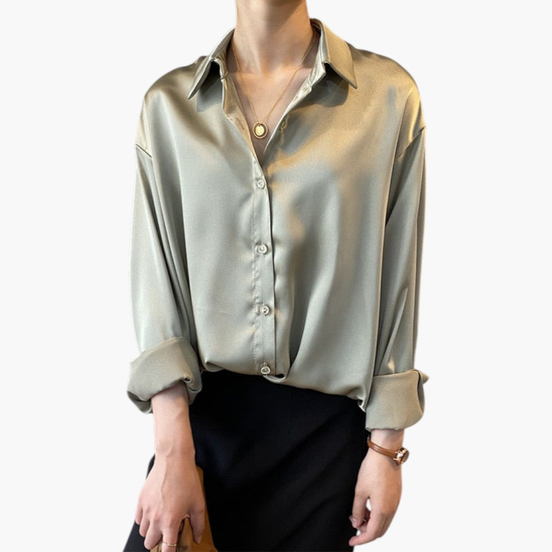 Blouse femme à col avec fermeture boutonnée