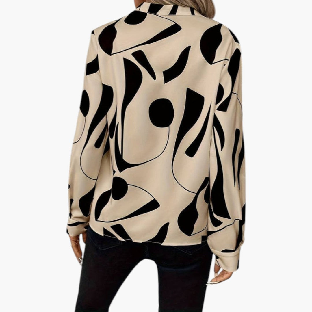 Blouse femme àvec encolure en V et manches longues