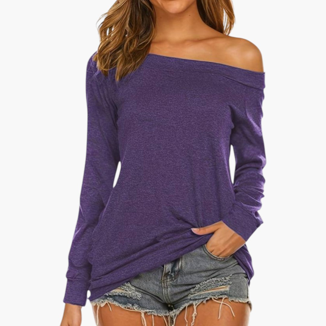Blouse femme à encolure épaules dégagées