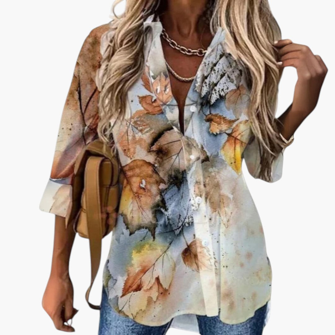 Blouse femme avec col et imprimé floral