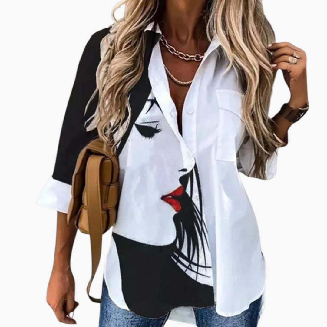 Blouse femme avec col et imprimé floral