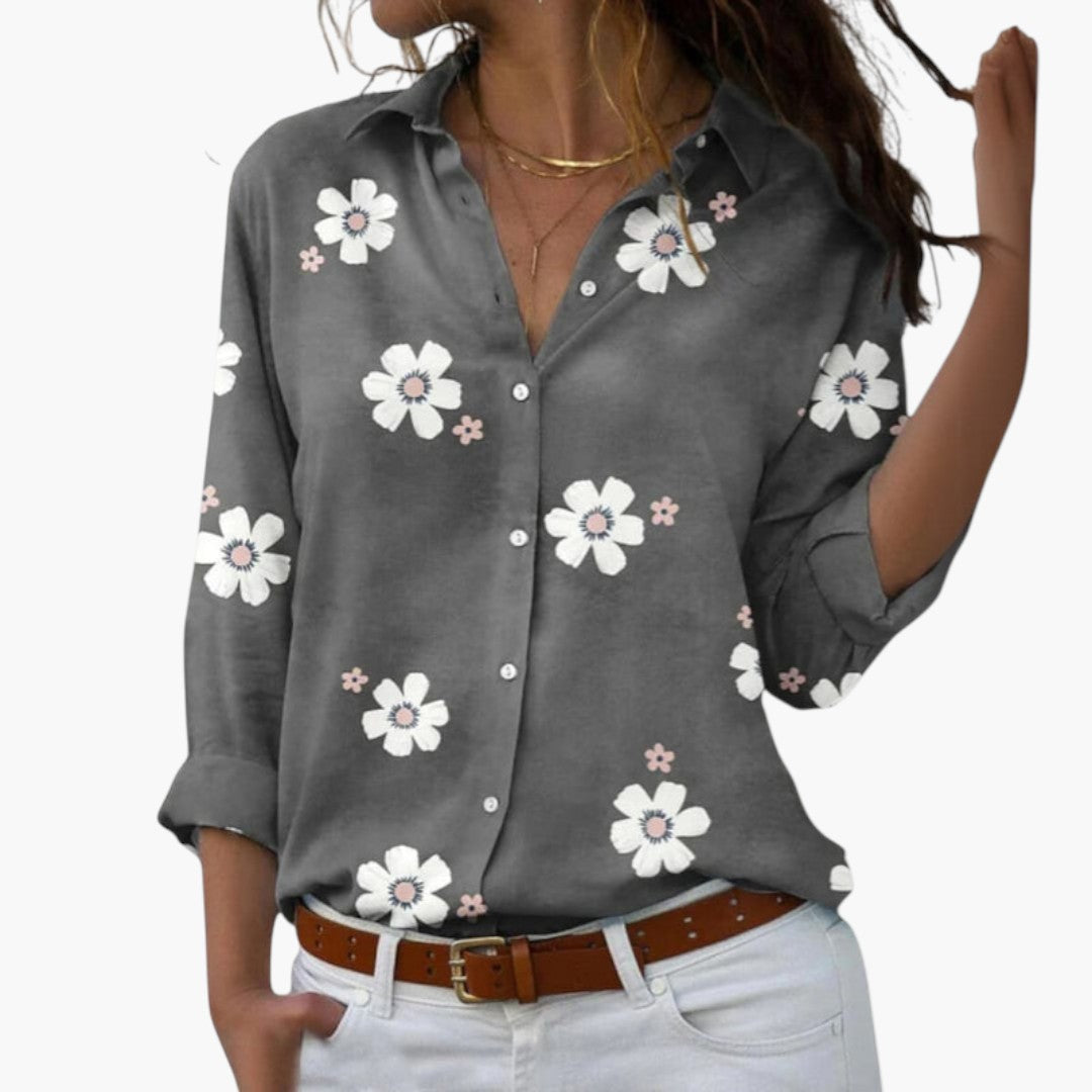 Blouse femme avec imprimé floral et manches longues