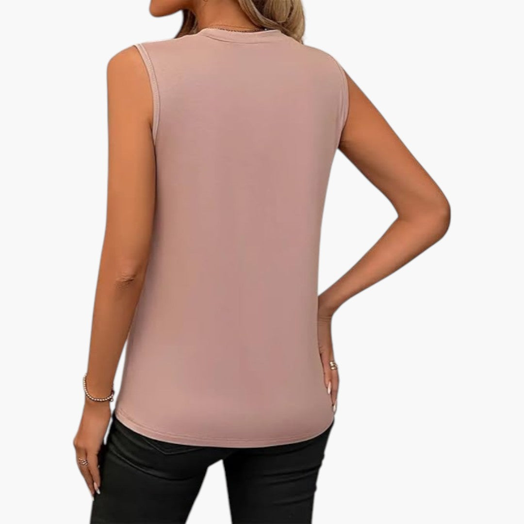 Blouse femme sans manches à encolure ronde