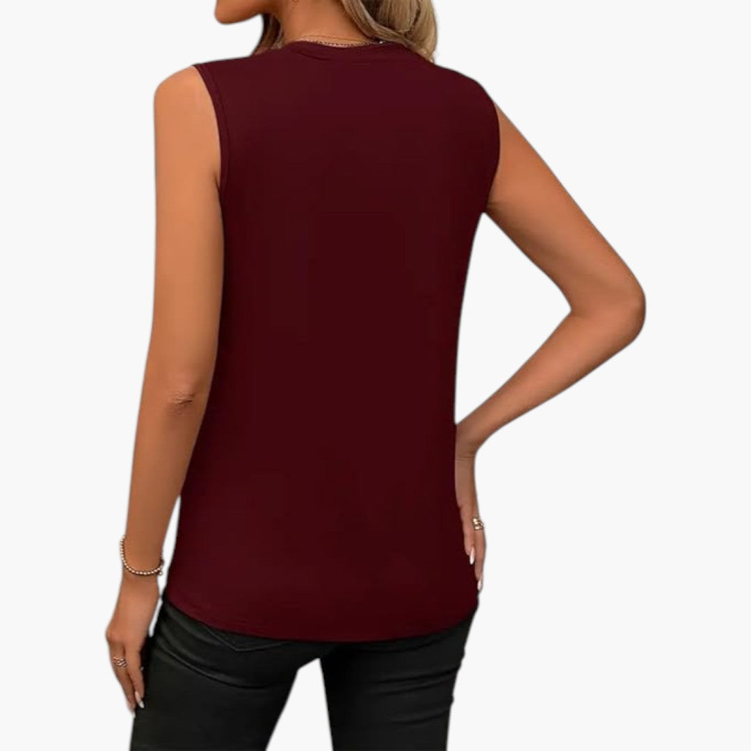 Blouse femme sans manches à encolure ronde