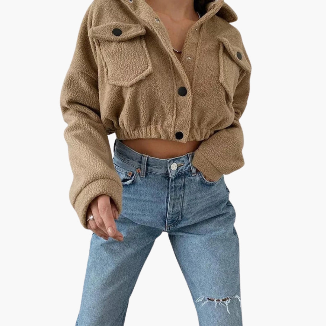 Blouson Bombardier Femme à Boutons Pression