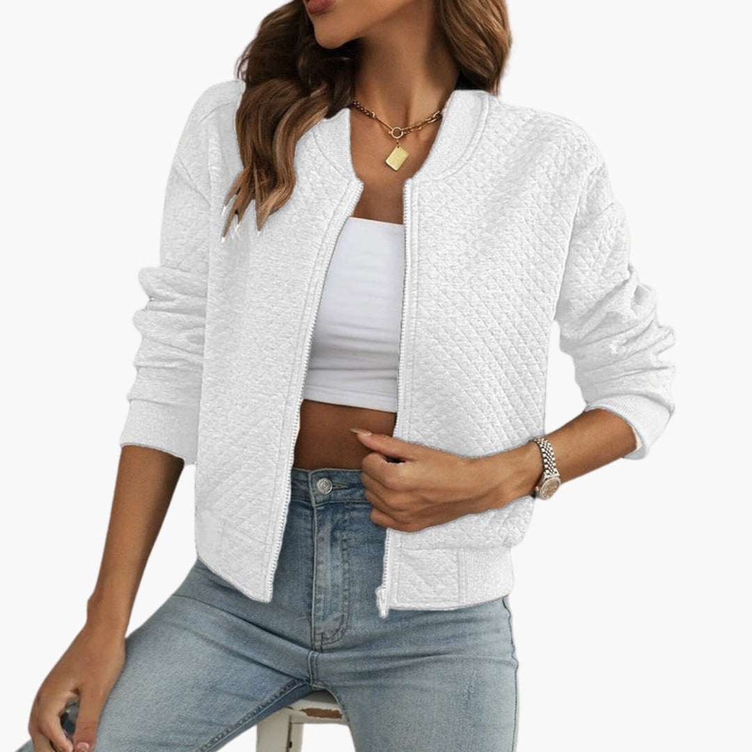 Blouson Bombardier Femme à Fermeture Zippée