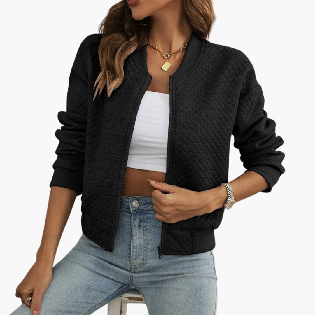 Blouson Bombardier Femme à Fermeture Zippée