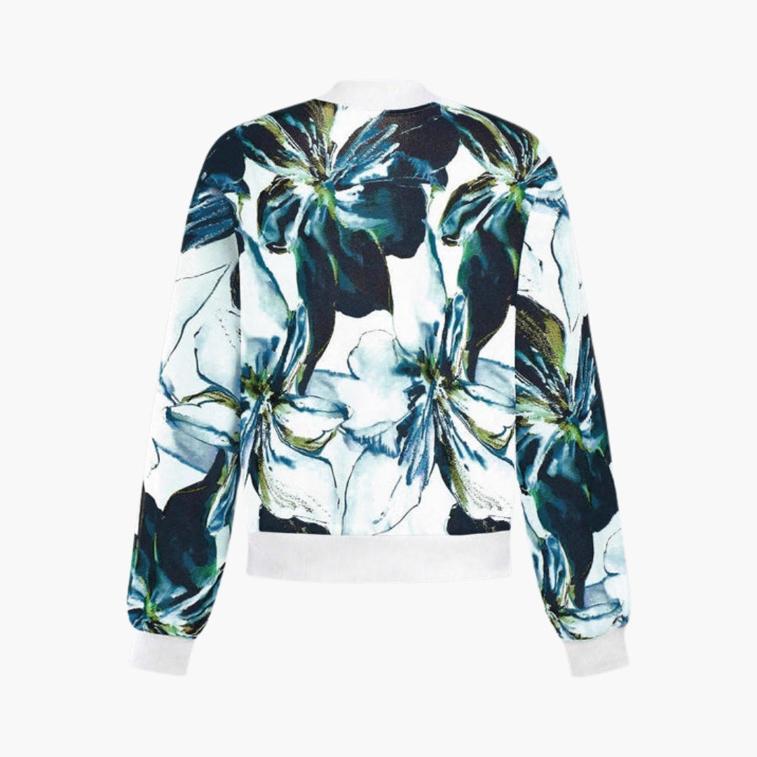 Blouson Bombardier Femme à Imprimé Fleuri