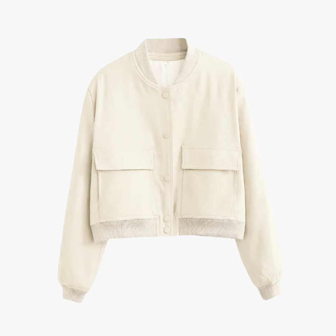 Blouson Bombardier Femme avec Fermeture à Pression