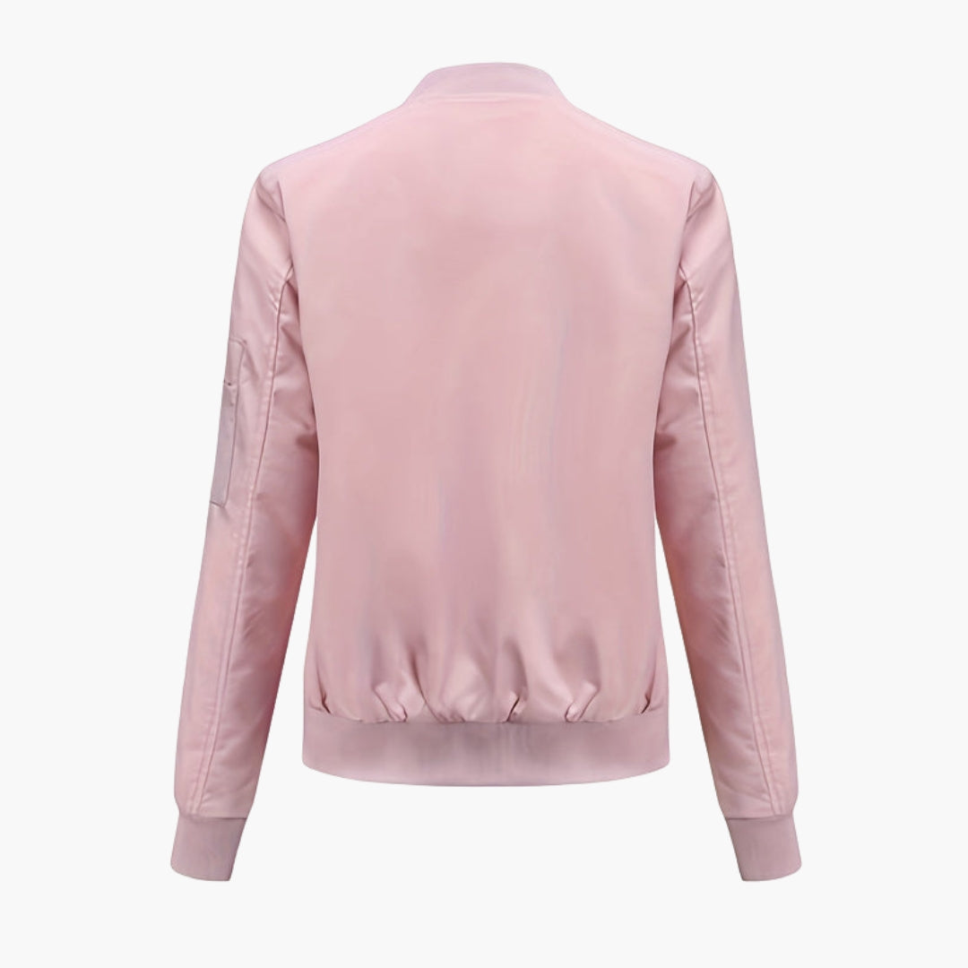 Blouson Bomber femme Col Baseball à Poches Zippées