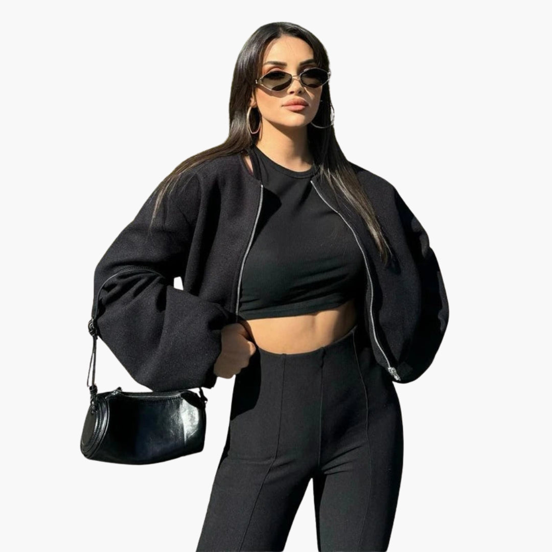 Blouson bomber donna con chiusura lampo