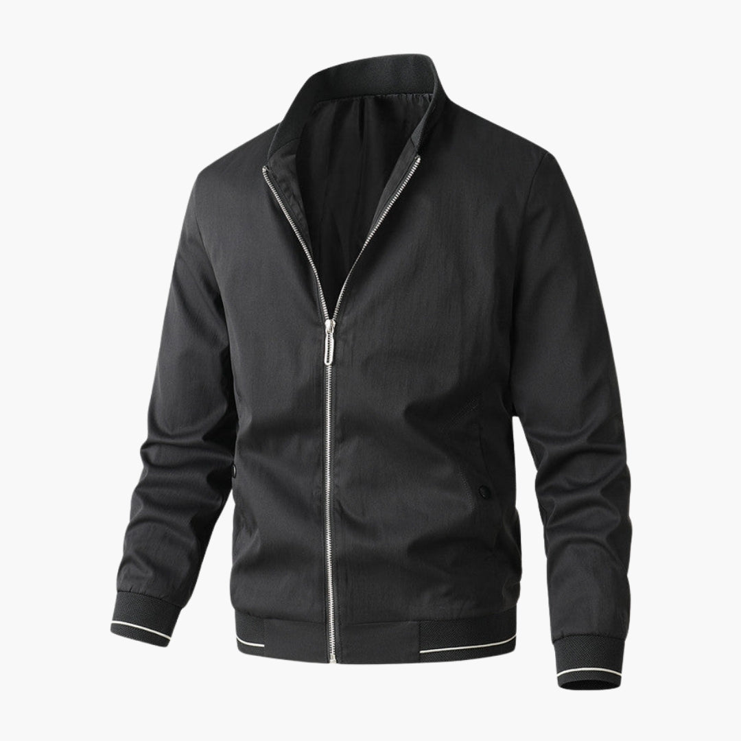 Blouson bomber da uomo con collo dritto e polsini a coste