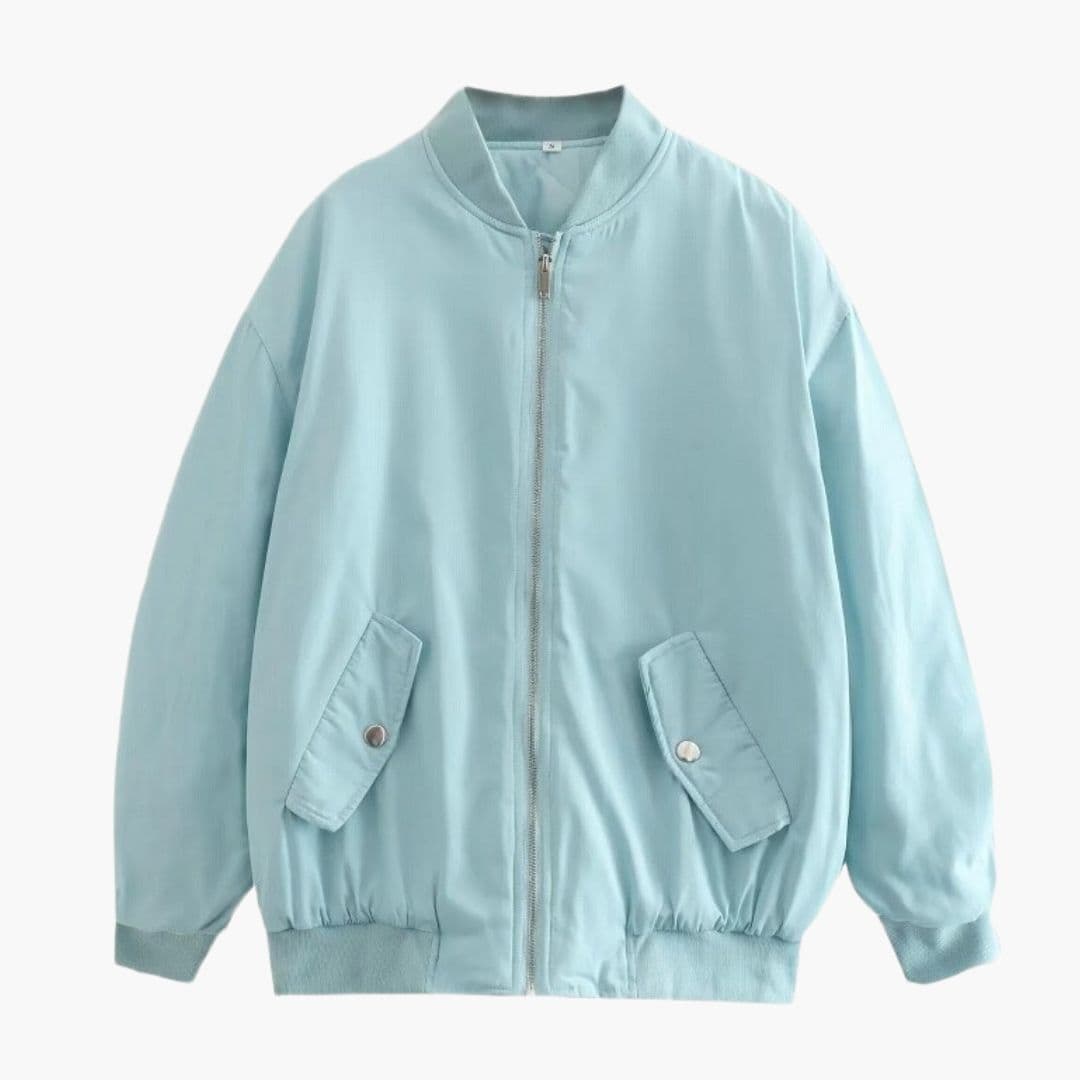 Blouson aviateur oversize pour femme avec fermeture zippée