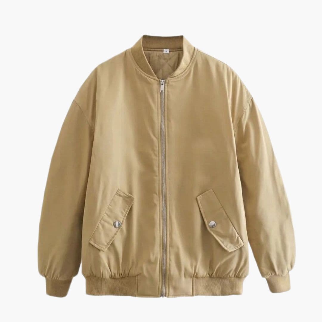 Blouson aviateur oversize pour femme avec fermeture zippée