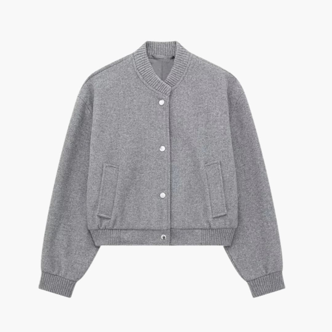 Bomber corto da donna con chiusura lampo