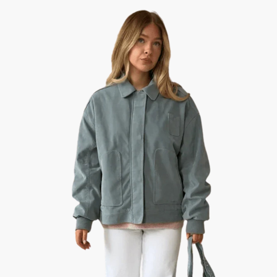 Blouson bomber femme avec col à revers