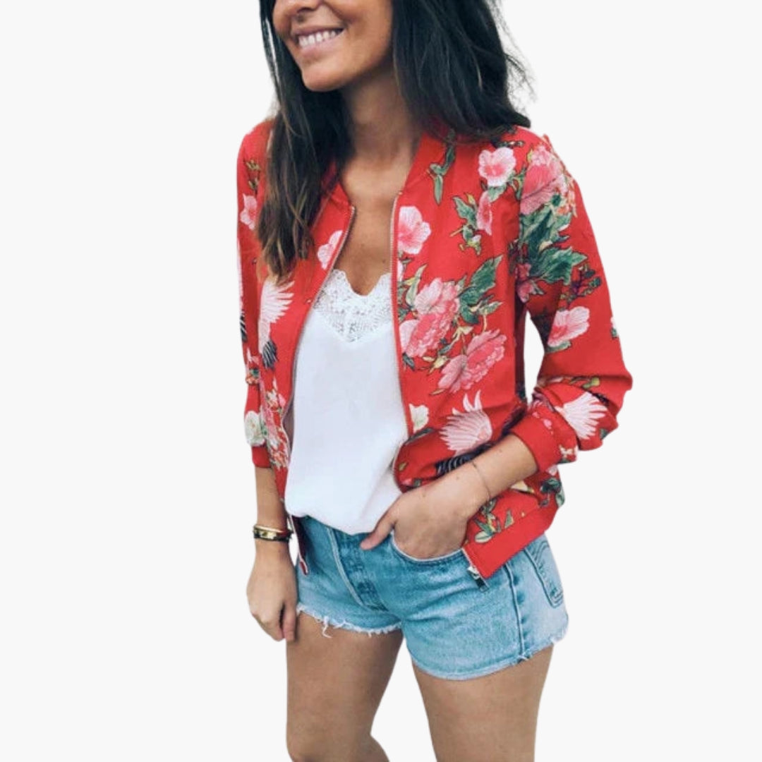 Bomber donna con stampa floreale