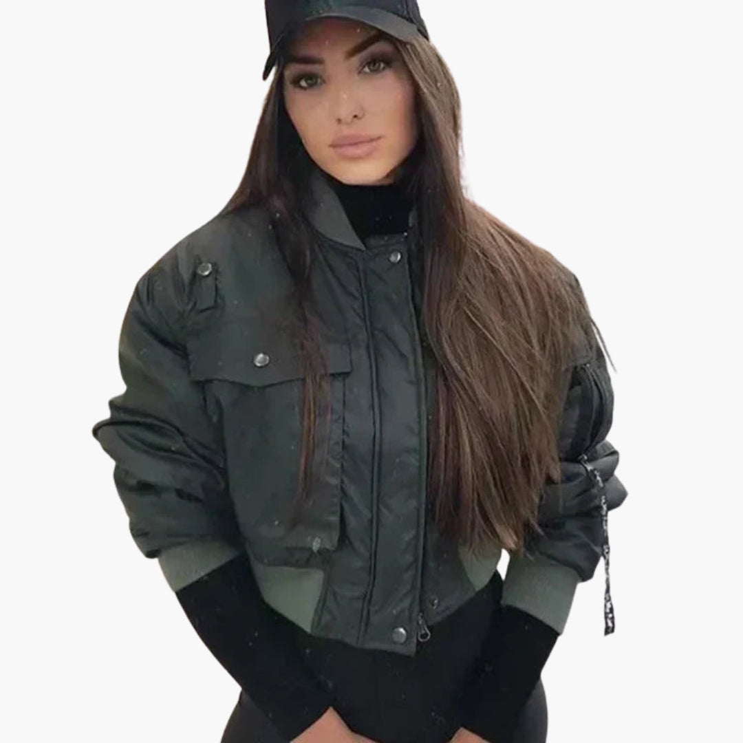 Bomber donna con tasche frontali