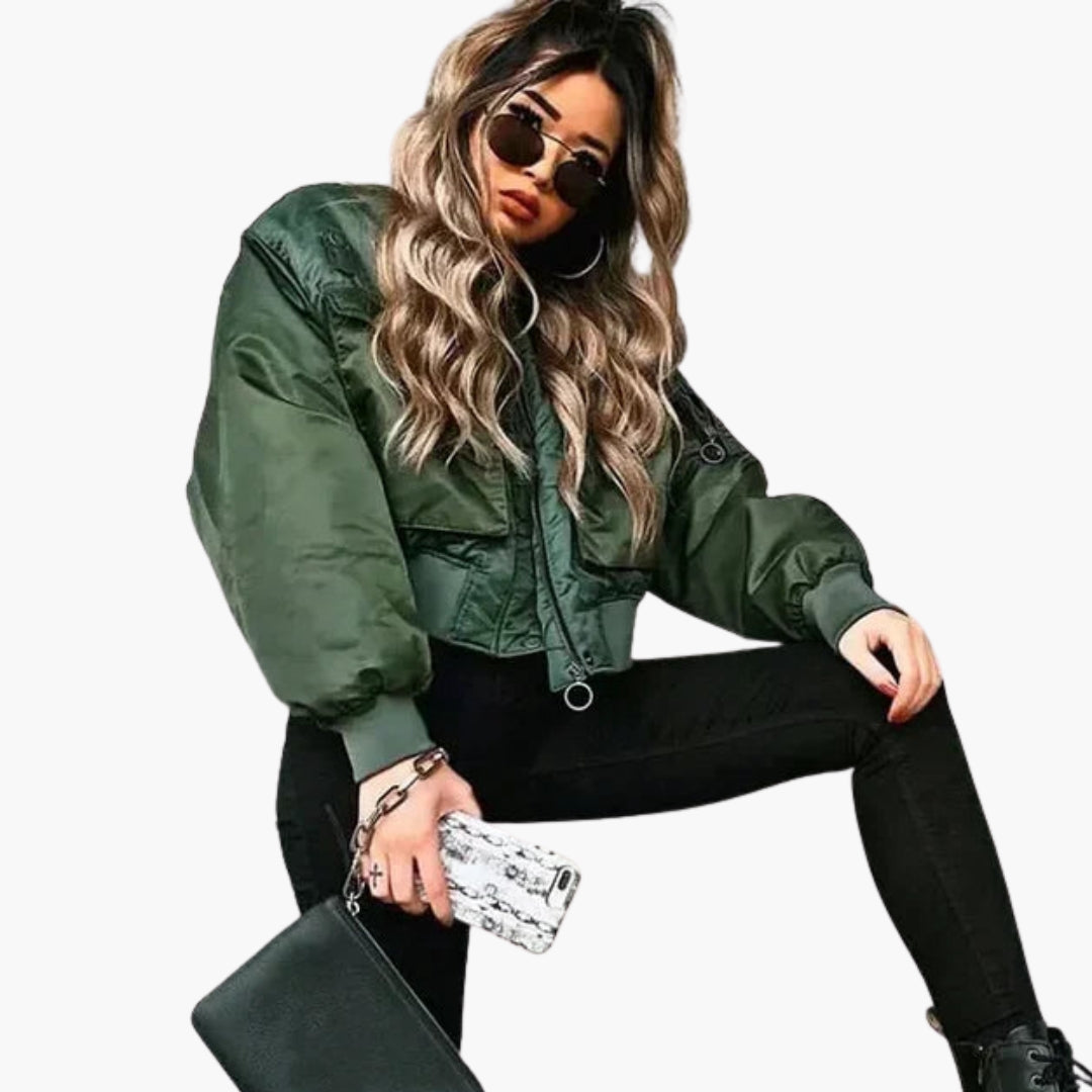 Blouson bomber femme avec poches à l’avant