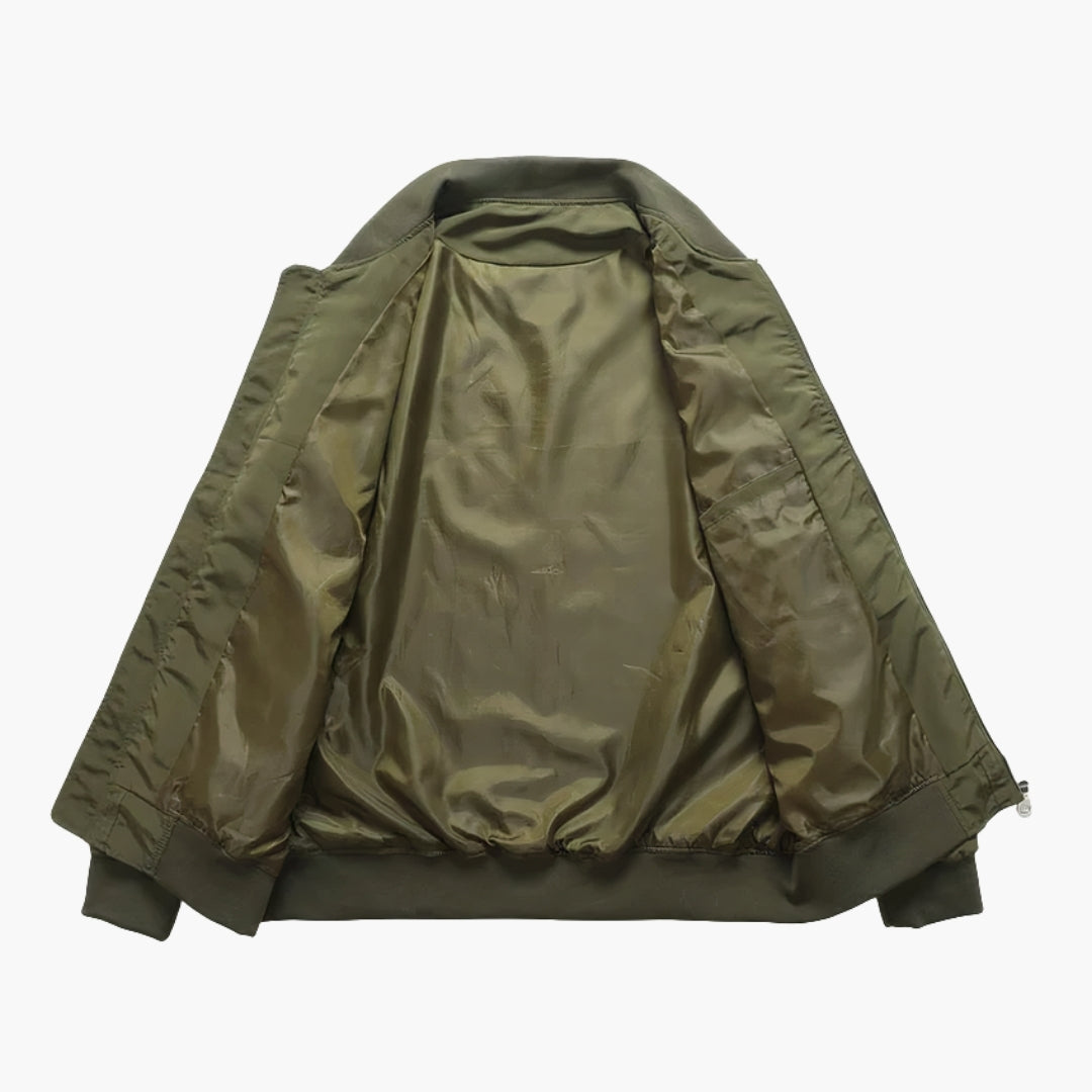Blouson bomber uomo con fondo a coste e tasche con zip