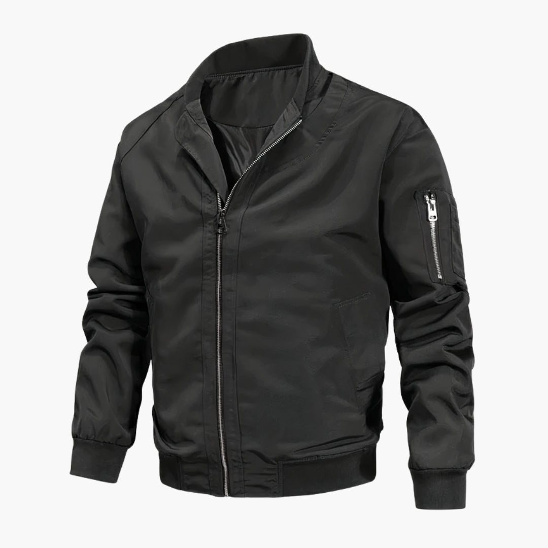 Blouson bomber uomo con fondo a coste e tasche con zip