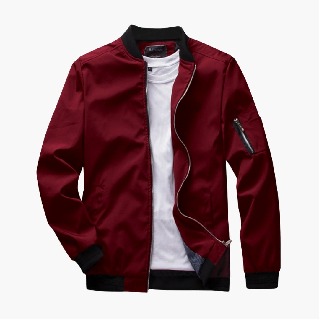 Blouson bomber homme avec poche à fermeture sur la manche