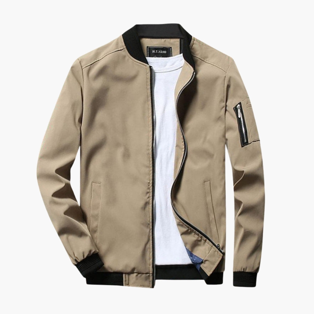 Blouson bomber homme avec poche à fermeture sur la manche