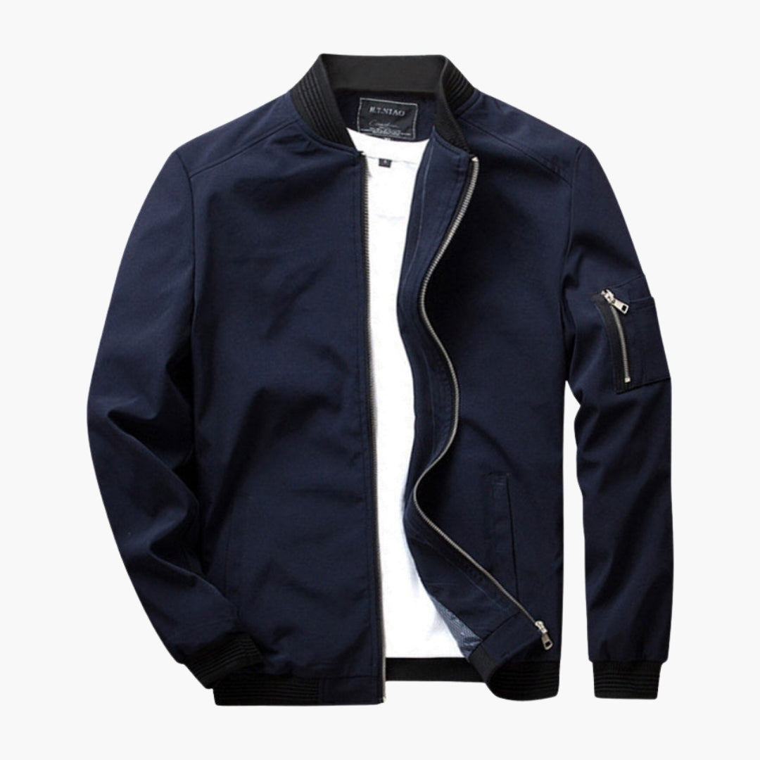Blouson bomber homme avec poche à fermeture sur la manche