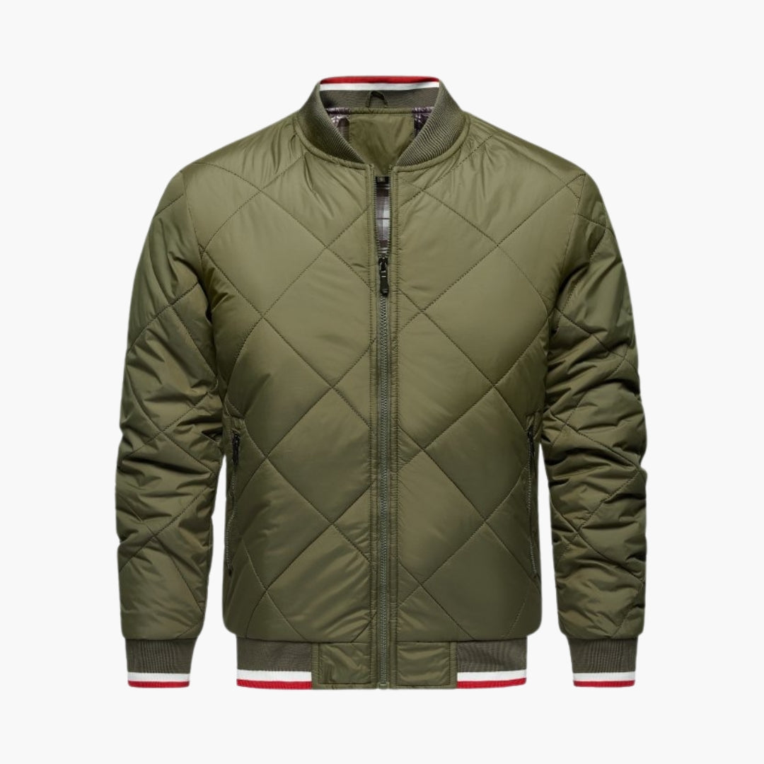 Blouson bomber matelassé homme avec fermeture zippée