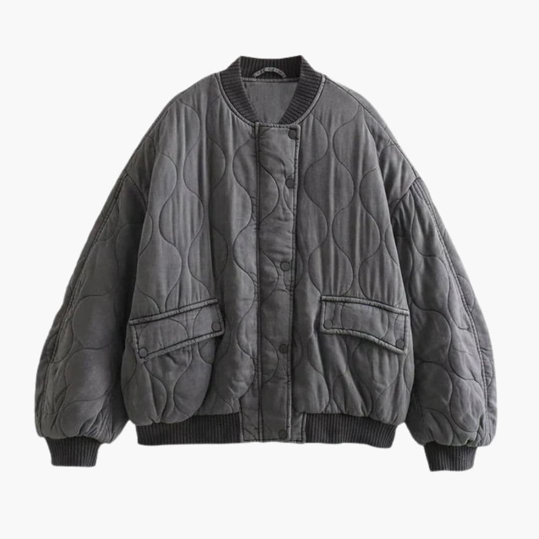 Blouson bomber matelassé unisexe avec col côtelé
