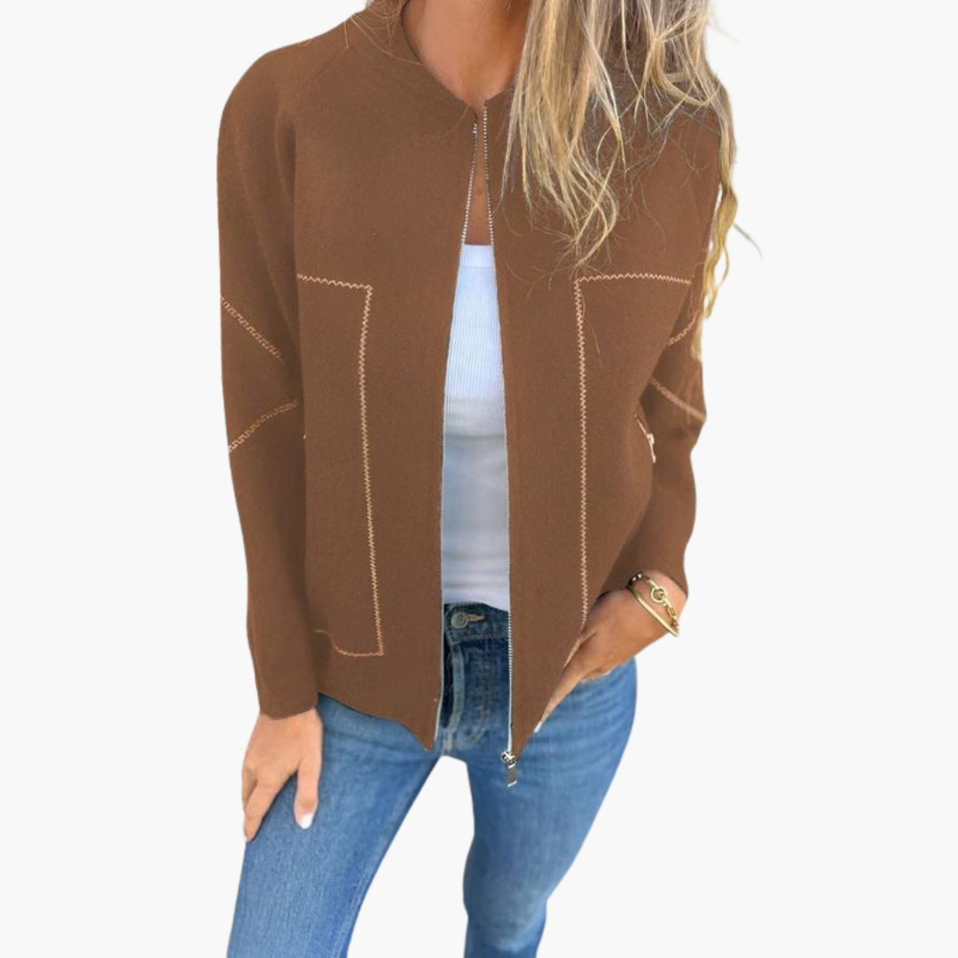 Blouson donna stile bomber con chiusura lampo