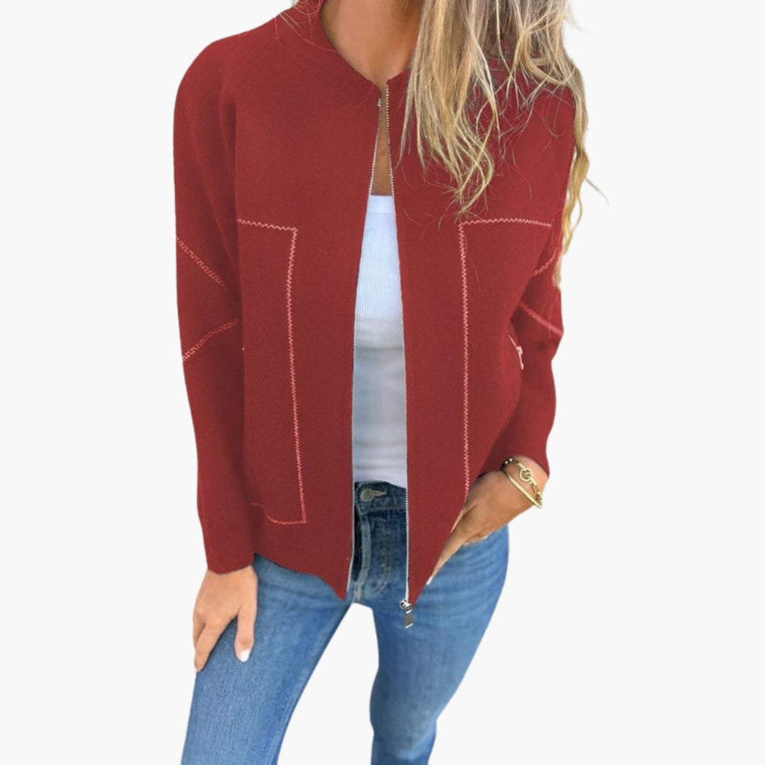 Blouson donna stile bomber con chiusura lampo