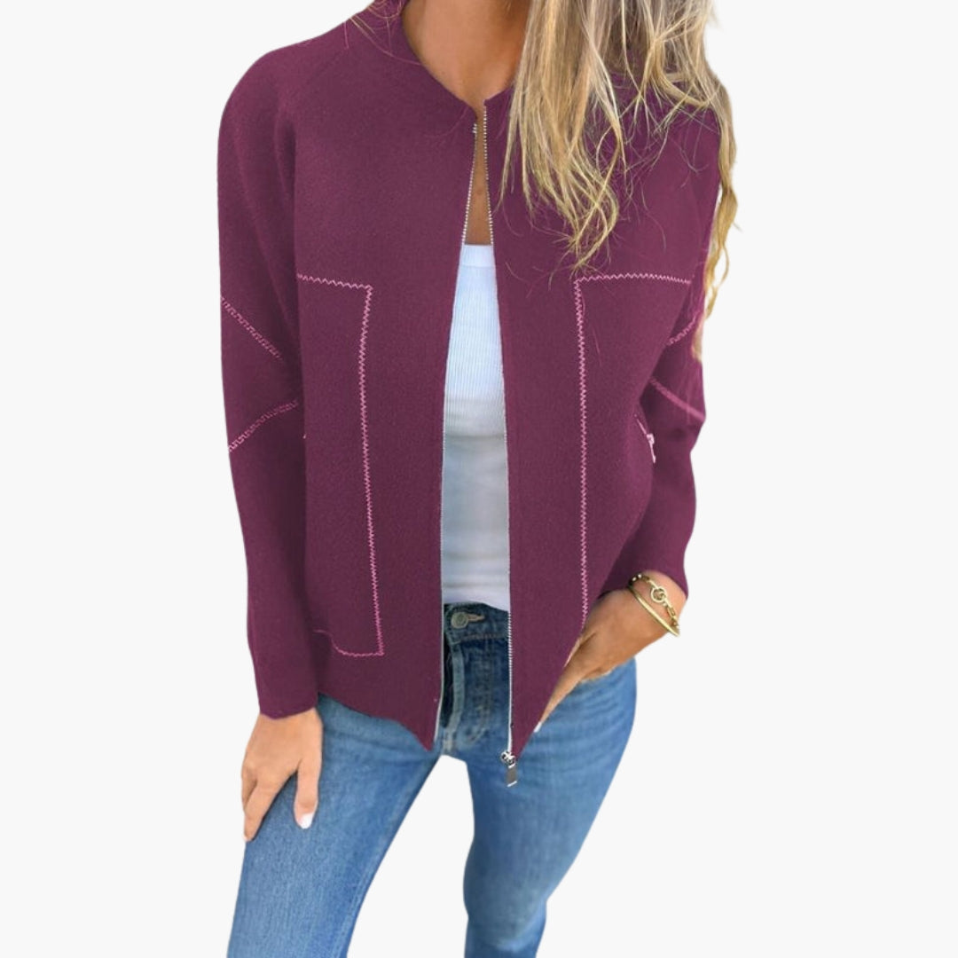 Blouson donna stile bomber con chiusura lampo