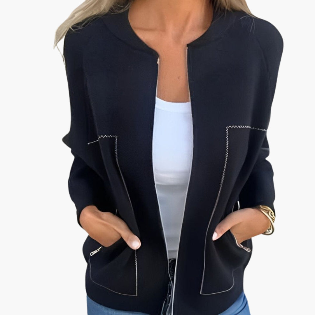 Blouson femme style bomber avec fermeture zippée