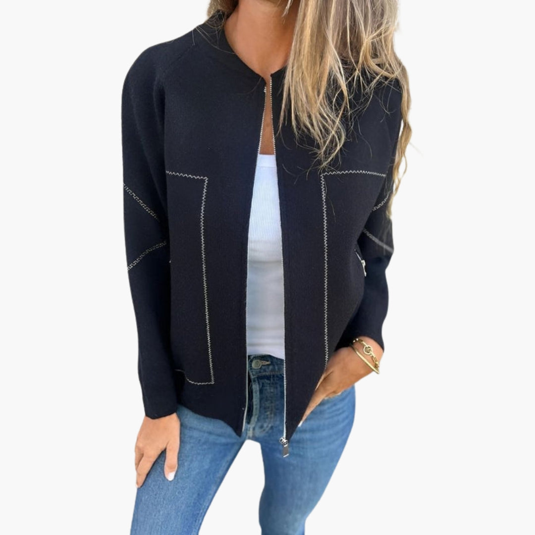 Blouson femme style bomber avec fermeture zippée