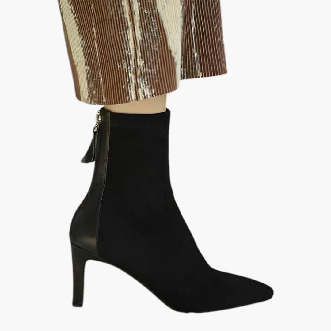 Bottes Cheville Femme avec Bout Pointu et Fermeture Zippée